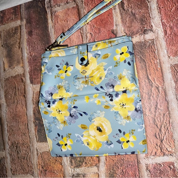 Nanette Lepore Floral Wristlet Clutch - Blue and Yellow - Picture 5 of 8